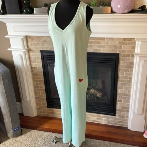 preloved Mint Green Sleeveless Jumpsuit size S - made in Canada - Picture 1 of 6